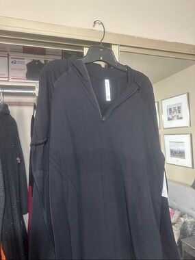 Athleta Black Quarter-Zip Hooded Sweater